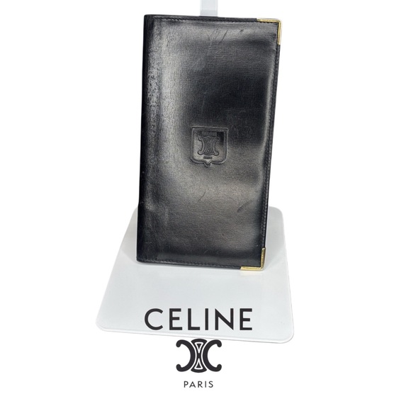 Celine Handbags - Celine Black Leather long wallet